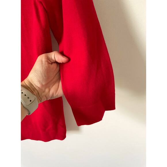 Karl Lagerfeld Paris Pearl Three Quarter Sleeve Sweater Red Size Small NEW - Picture 5 of 9